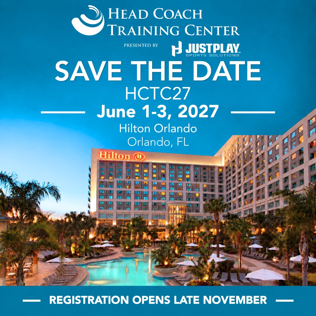 HeadCoachTC's tweet photo. Orlando, we’re back! ☀️

Mark your 📅 - you won’t want to miss the 11th annual Head Coach Training Center!

Join us June 1–3 at the @HiltonOrlando for three days of unparalleled insights, stories, & networking! 🏀

Official Sponsor: @JustPlaySolutions

#HCTC27 #ACTC27 #WBLC27 #SaveTheDate