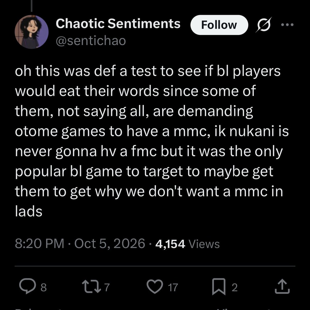 TheDullahanMaci's tweet photo. @amyunchained FYI, the main instigator admitted all she did was pick a popular BL game to pick on and "prove a point" and that it wasn't because Nu players were trying anything. https://t.co/Vd0Sl9oDXc