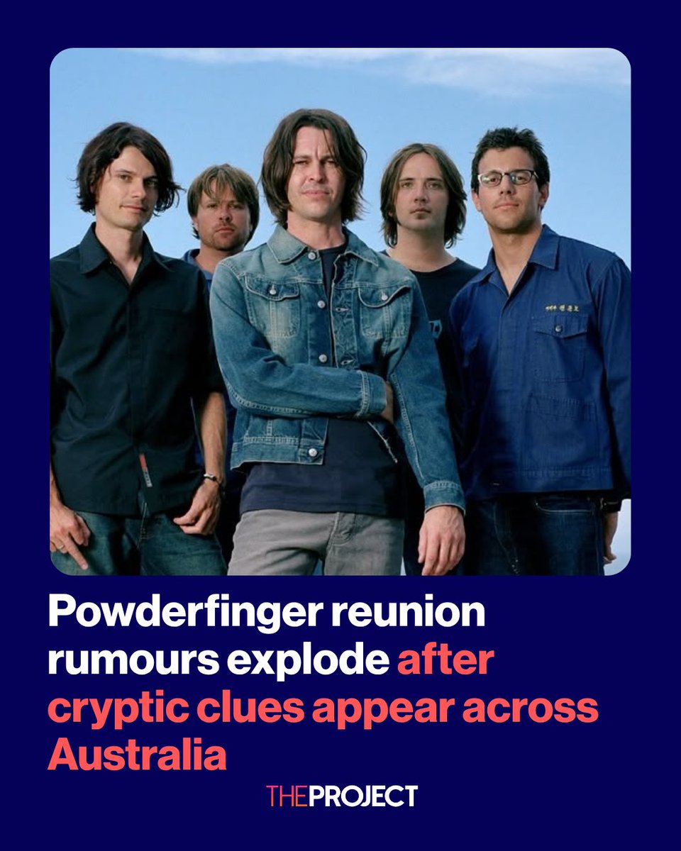 theprojecttv's tweet photo. Powderfinger fans are convinced something big is coming after mysterious billboards appeared in Sydney, Melbourne and Brisbane alongside a new Instagram account called The Return Of The Electric Horsemen.

The clues include five horse emojis, references to the band’s seven albums and 18 ARIA Awards, and the date of their final 2010 farewell show, while Powderfinger’s official account has also followed the mystery page.