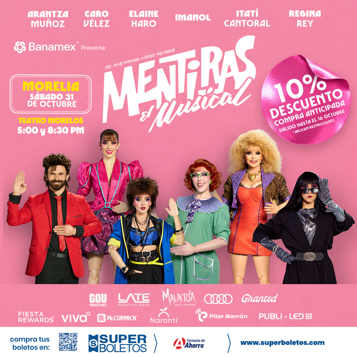 SuperboletosMx's tweet photo. 🎤 Mentiras El Musical llega al Teatro Morelos 🎶

¡Disfruta el espectáculo musical y teatral favorito de México con un 10% de descuento en tu compra anticipada!

🎟 Boletos a la venta en Superboletos: https://t.co/8JTl5S4lbB https://t.co/TUObAmyiAz