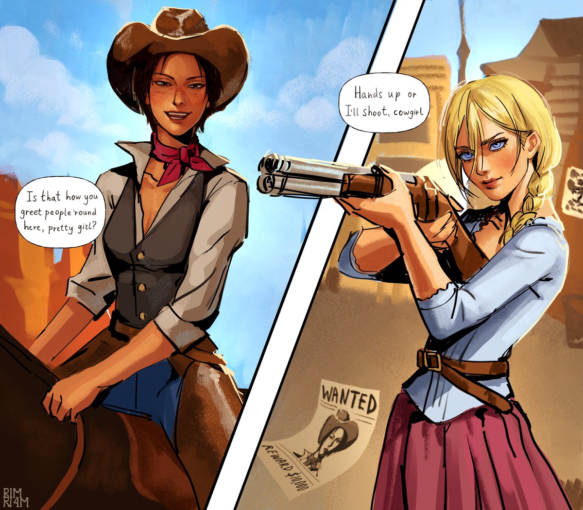 rimri4mm's tweet photo. western au yumihisu #aot https://t.co/0QMwyfJSrL