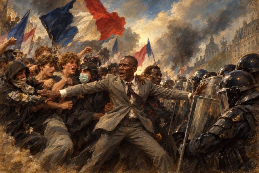 Youridefou's tweet photo. "Le maire protégeant le peuple" https://t.co/1wzR9SurEs