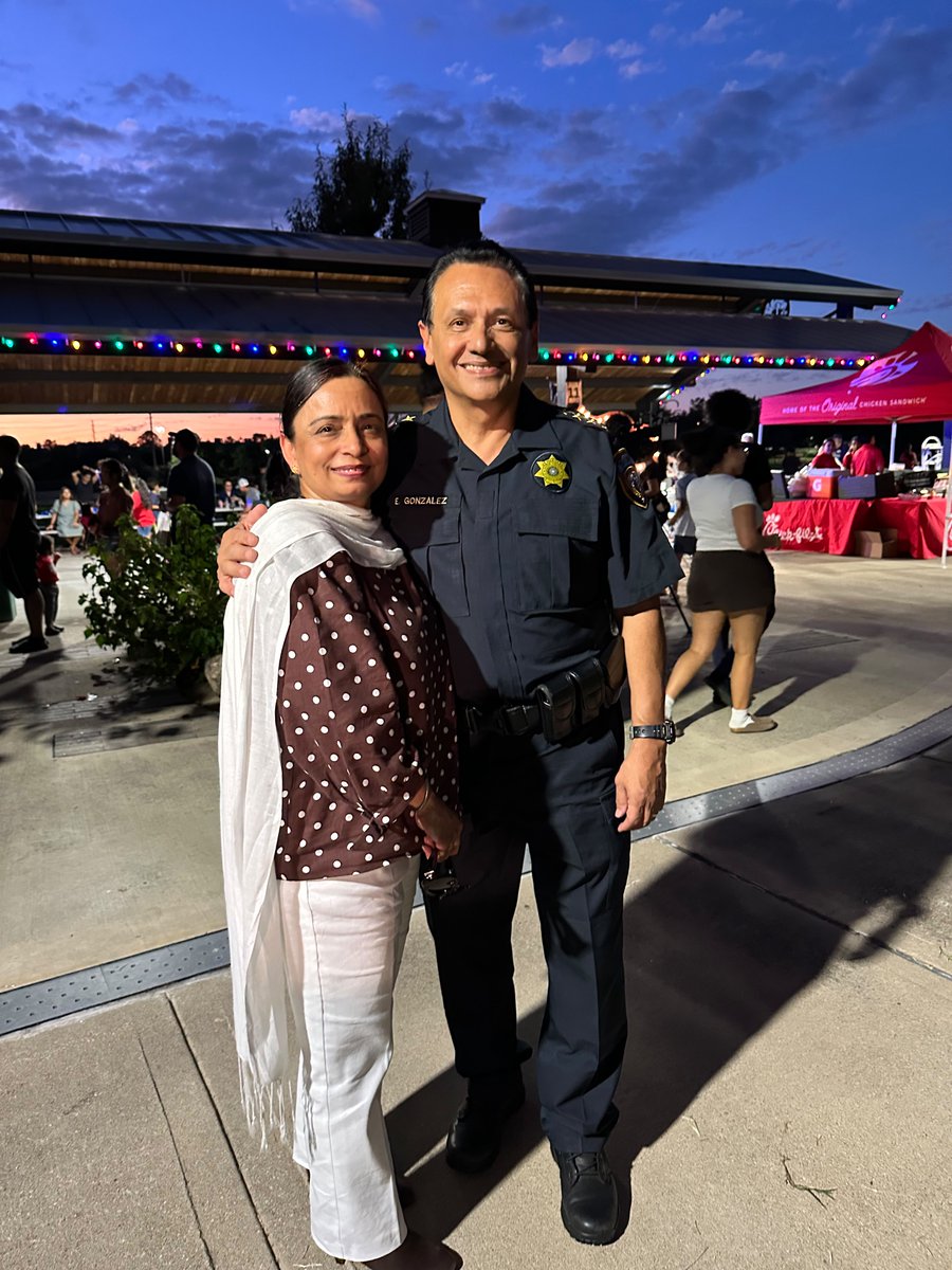 HCSOTexas's tweet photo. .@SheriffEd_HCSO is out and about for National Night Out at Charles Austin Park!
#NNO2026 #HCSONNO2026 https://t.co/QWo64xnx8i