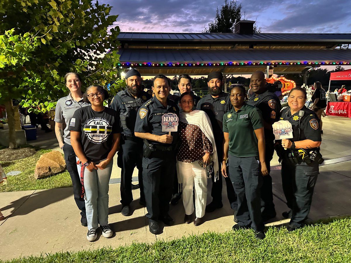 HCSOTexas's tweet photo. .@SheriffEd_HCSO is out and about for National Night Out at Charles Austin Park!
#NNO2026 #HCSONNO2026 https://t.co/QWo64xnx8i