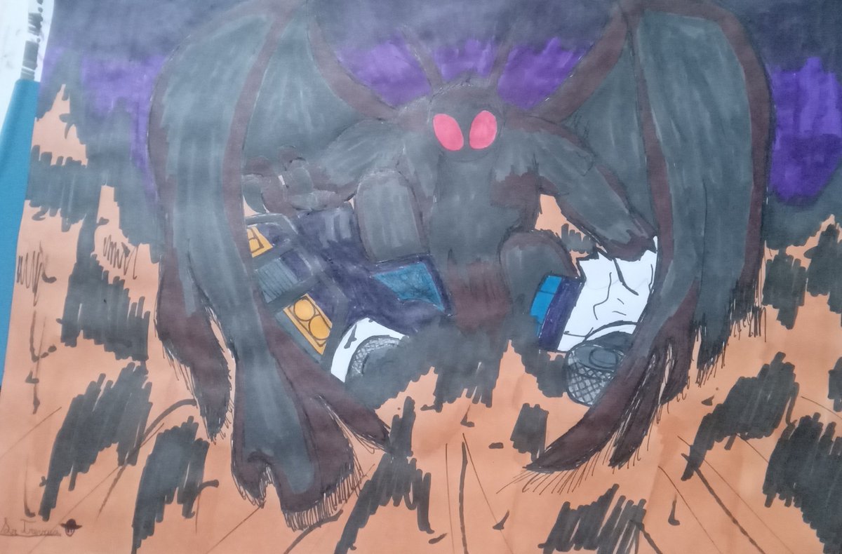 SrTrevius's tweet photo. Desafio de Halloween, Dia 6: Mothman. https://t.co/ZO9c6EZJpD