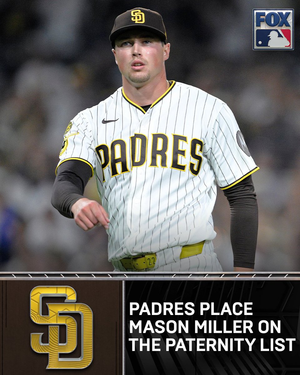 MLBONFOX's tweet photo. Mason Miller will be unavailable for 1-3 days after MLB approved his placement on the paternity list https://t.co/Pr8Jt4Tn23