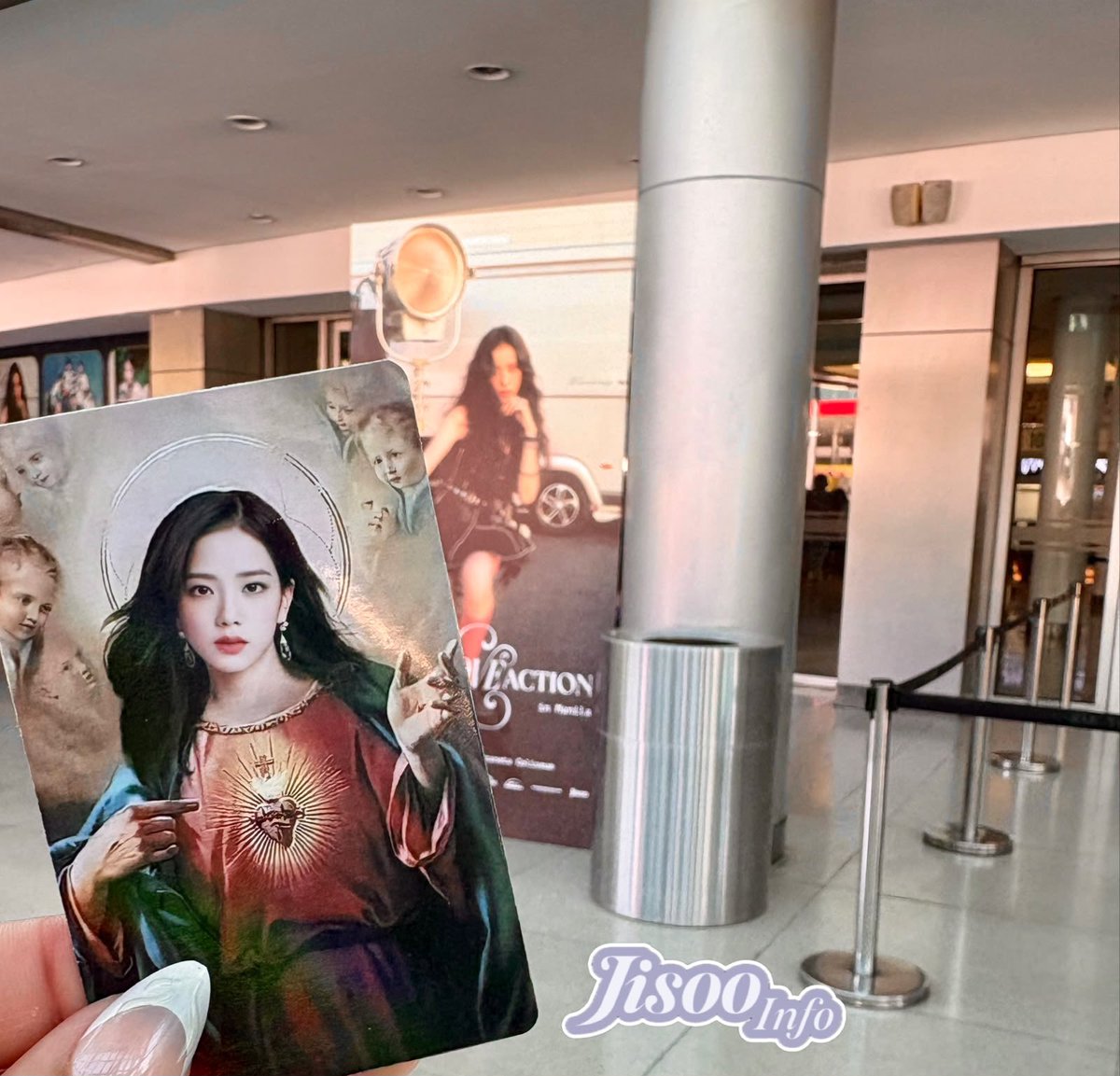 JisooInfo's tweet photo. How pathetic that you have to use other people’s photos and then demand proof that you clearly don’t even have yourself. We don’t just buy the brands, we travel to the other side of the world just for JISOO. 
I don’t use other fans’ photos, these photos are my own. Get a job, loser. Maybe one day you’ll be able to afford something or actually leave your house 😂
Just last year, we flew from Mexico to Asia four different times just to see her. Look up how much a single flight costs, and maybe then you’ll understand the impact JISOO has around the WORLD, not just in one or two Asian countries. Btw, if you want, I can send you a list of my credit card receipts for every purchase I’ve made because of Jisoo. You could never afford any of it in your mediocre life. 🙂‍↕️💖✨