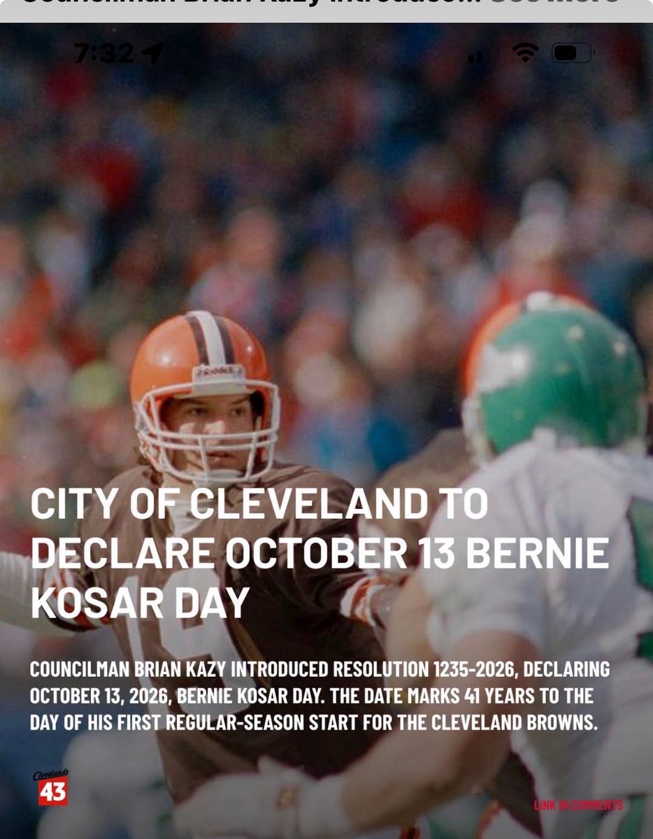 BernieKosarQB's tweet photo. Thank U Cleveland 🏈 #UMatter Go #Cleveland https://t.co/Jwsn8UkJka