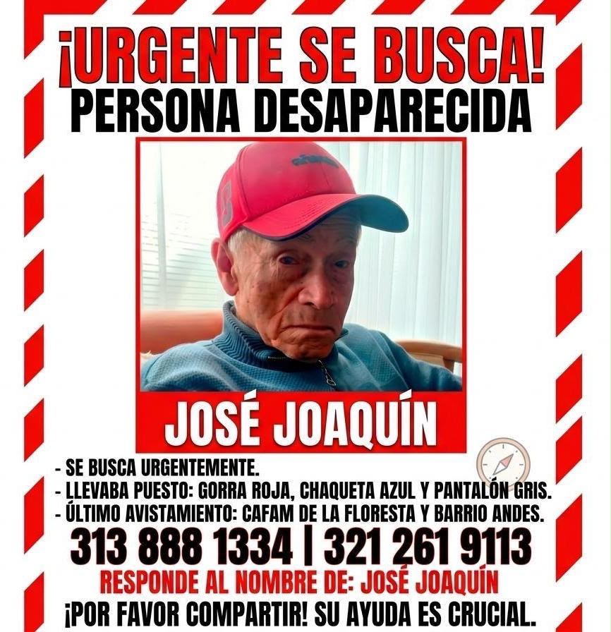 BluRadioCo's tweet photo. #EnDesarrollo Familiares y amigos buscan al señor José Joaquín Castro, visto por última vez hoy en inmediaciones de Cafam Floresta y el barrio Andes, en Bogotá. #VocesySonidos https://t.co/4uO2gNilFT