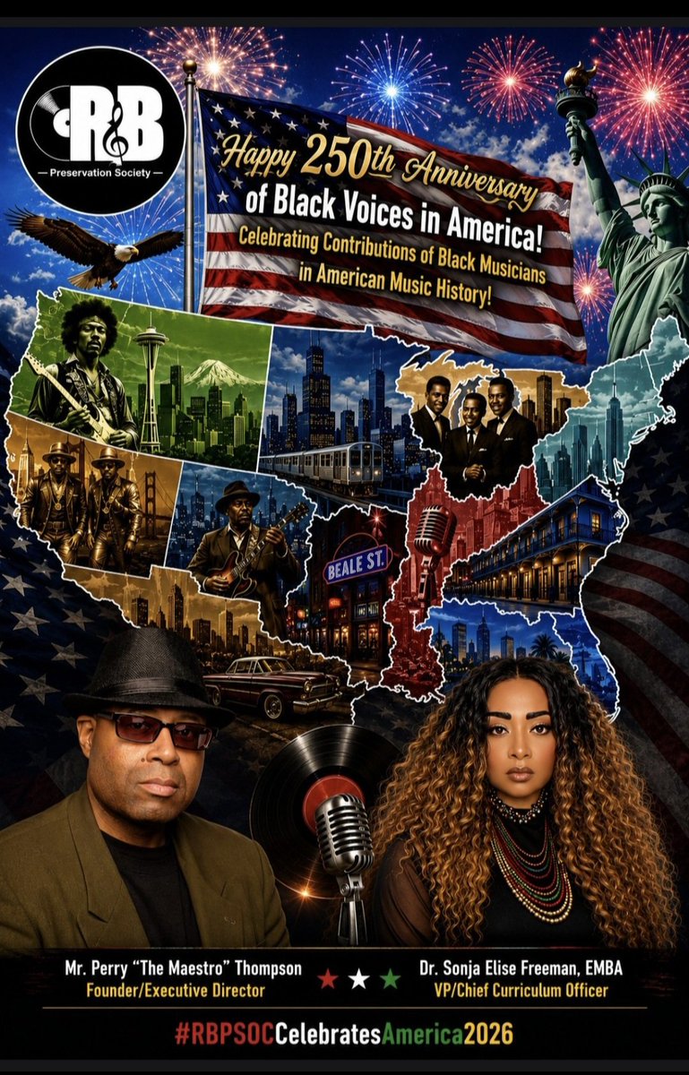 RBPSOC's tweet photo. The Rhythm and Blues Preservation Society Celebrates 250 Years of Black Voices in America! #rbpsoc #blackmusicpreservationists #preserveblackmusic #BlackMusicCulture365TM https://t.co/1NlrMOuwgH