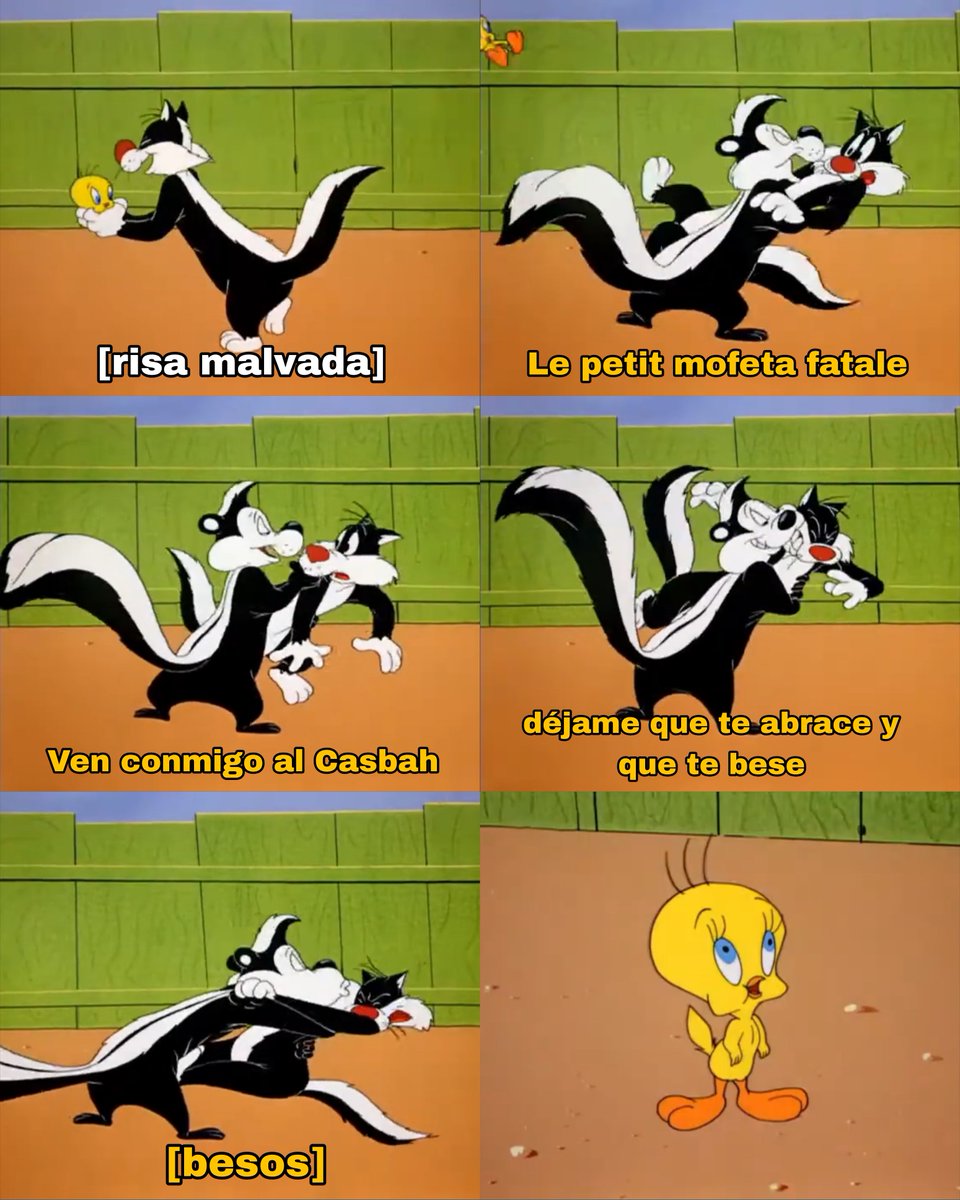 RosaToons's tweet photo. "¿Por qué la gente shippea a Pepe con Silvestre?"

El csm de Pepe cuando se cruzaba con Silvestre: https://t.co/VM0jewIexj