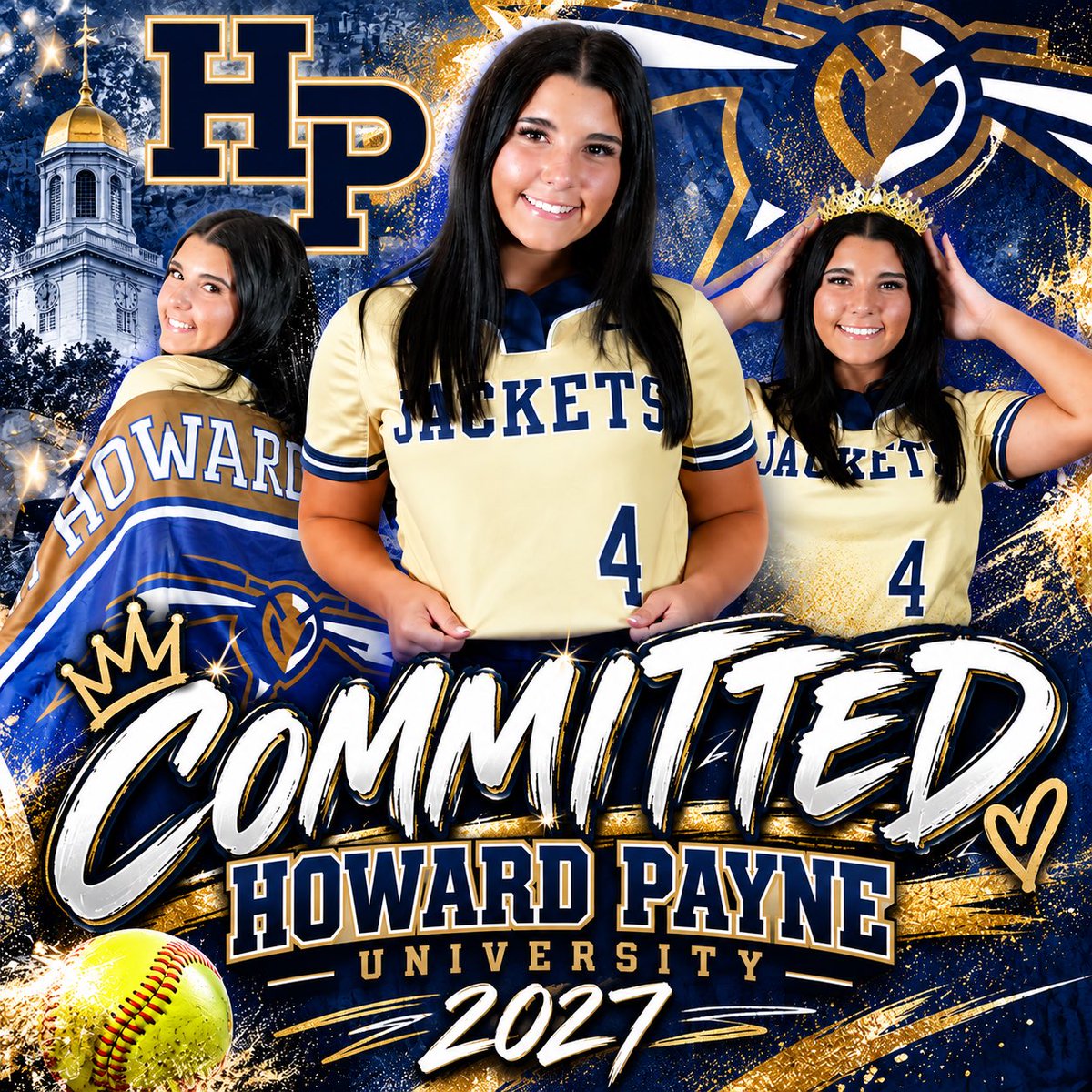 gia_bales's tweet photo. Sting em! 🐝
I am so incredibly blessed and excited to announce that I have verbally committed to Howard Payne University to continue my academic and athletic career!💙💛
@hputxsoftball @ApexReign2027 @LSASoftball https://t.co/YgJnRq6cy6