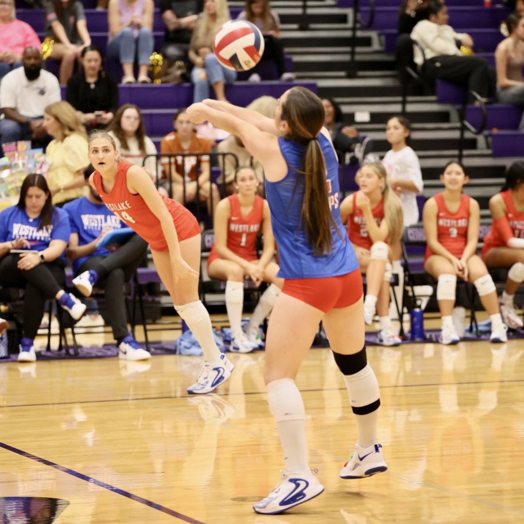 Westlake_Nation's tweet photo. Volleyball roared back in set one against Cedar Ridge to take the game 25-15. The Chaps followed with a 25-23 win in set two to lead the Raiders 2-0. Third set is under way. #GoChaps https://t.co/nC2NLPMXx9