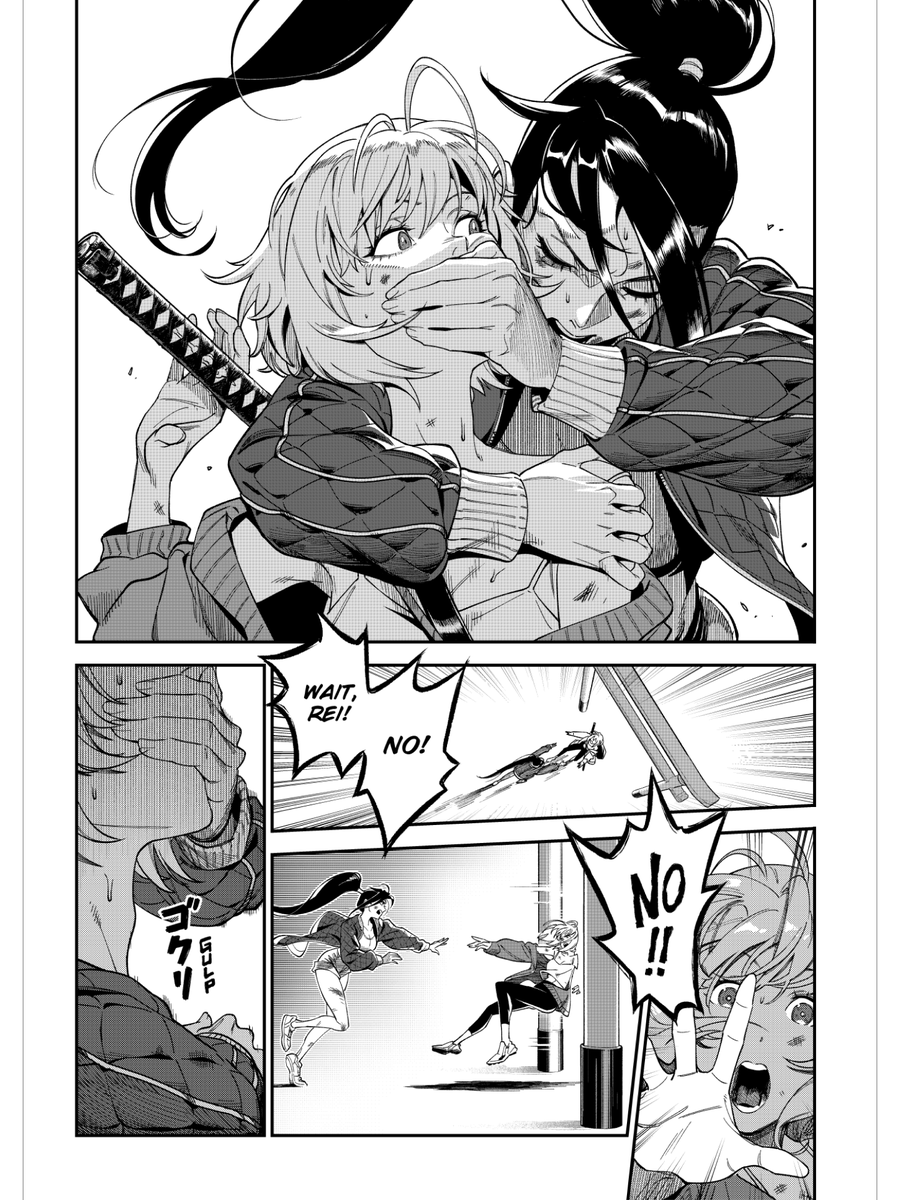 AzukiManga's tweet photo. To protect Shao, Rei forces her to take the Red Bean. https://t.co/R8laVjFq8P