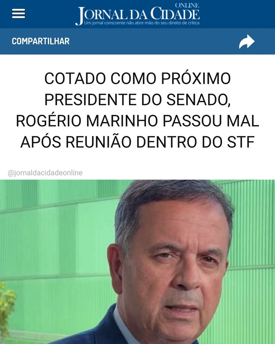 JornalDaCidadeO's tweet photo. COTADO COMO PRÓXIMO PRESIDENTE DO SENADO, ROGÉRIO MARINHO PASSOU MAL APÓS REUNIÃO DENTRO DO STF

O senador Rogério Marinho (PL-RN), que coordena a campanha de Flávio Bolsonaro (PL), foi encaminhado nesta terça-feira, 6, ao hospital DF Star, em Brasília, depois de apresentar um mal-estar. Ele passou por avaliação médica na unidade.

De acordo com a assessoria do senador, Marinho passa bem e permanece no hospital aguardando os resultados dos exames.

O episódio ocorreu após a comitiva da campanha retornar de Goiânia, onde Flávio Bolsonaro e aliados participaram de uma agenda com o ex-governador de Goiás, Ronaldo Caiado (PSD). Na ocasião, foi formalizado o apoio de Caiado, que disputou a eleição pelo PSD, à candidatura de Flávio no segundo turno contra Lula (PT).

Depois do compromisso em Goiás, o grupo embarcou de volta para Brasília. A programação, no entanto, ainda previa outras atividades na capital federal.

Antes do mal-estar, Marinho havia participado de uma reunião com ministros do Supremo Tribunal Federal (STF), incluindo o presidente da Corte, Edson Fachin.

Recado a Fachin

Durante o encontro com Fachin, Rogério Marinho transmitiu a posição de que uma eventual vitória de Flávio Bolsonaro não representaria uma política de retaliação contra integrantes do Supremo.

Além de coordenar a campanha de Flávio, Marinho é líder da oposição no Senado. Segundo o parlamentar, o grupo pretende “reconstruir o país” e “normalizar a relação entre os Poderes”, sem abrir mão, porém, da responsabilização de autoridades caso sejam identificados crimes.

“Nós vamos cumprir a Constituição e a lei, nós não temos espírito de vendetta. Pelo contrário, nós queremos reconstruir o país, queremos normalizar a relação entre os Poderes”, afirmou após o encontro.

O senador também defendeu o respeito à independência do Judiciário e à separação entre os Poderes. Ao mesmo tempo, argumentou que o Senado não deve permanecer omisso diante de possíveis crimes de responsabilidade atribuídos a ministros do Supremo.

“Não há omissão. A Constituição é clara. O princípio da separação entre os Poderes é um elemento basilar na nossa Constituição e na nossa República”, disse.

Entre as propostas apresentadas por Marinho está uma alteração no regimento do Senado para permitir que pedidos de abertura de processos contra ministros do STF avancem sem depender exclusivamente de uma decisão do presidente da Casa. Conforme o senador, mais de 100 pedidos dessa natureza já foram protocolados.

A sugestão apresentada prevê que requerimentos subscritos por 49 senadores sejam encaminhados automaticamente à Procuradoria do Senado, responsável pela análise inicial. Havendo elementos considerados suficientes, o processo poderia então ser instaurado.

“Se crimes de responsabilidade forem cometidos, é evidente que eles têm que ser investigados. Ninguém está acima da lei”, afirmou.

Matéria do Jornal da Cidade Online