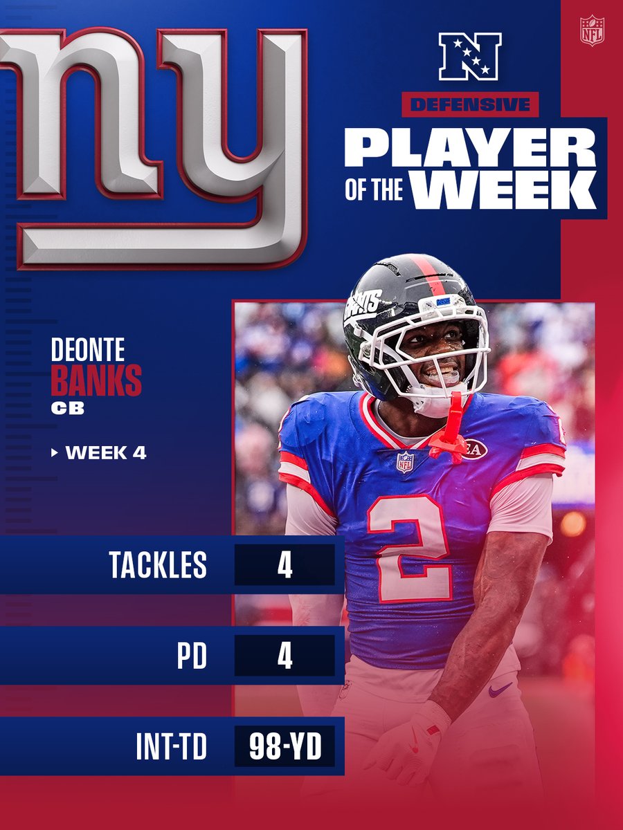 NFL's tweet photo. NFC Players of the Week! (Week 4)

@officialnalo | @IamDeonteBanks_ | @WillReichard https://t.co/Ky7a3haikC