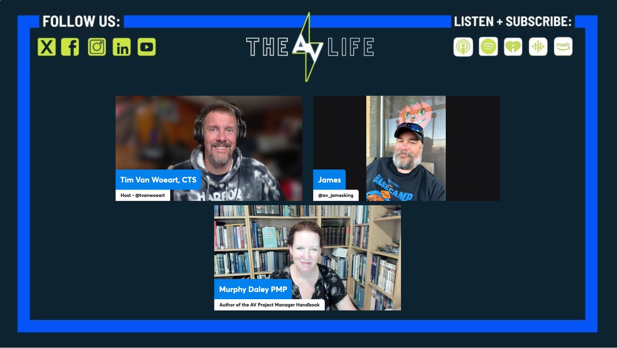 WrittenByMurphy's tweet photo. Tim and James  and I are altogether on @theAVLifepod

#HETMA #theAVlife 

#AVPM #AVtweeps #AVprofessional #PMP #CTS #Avixa #projectmanagement #6Sigma https://t.co/YqwpohztHl
