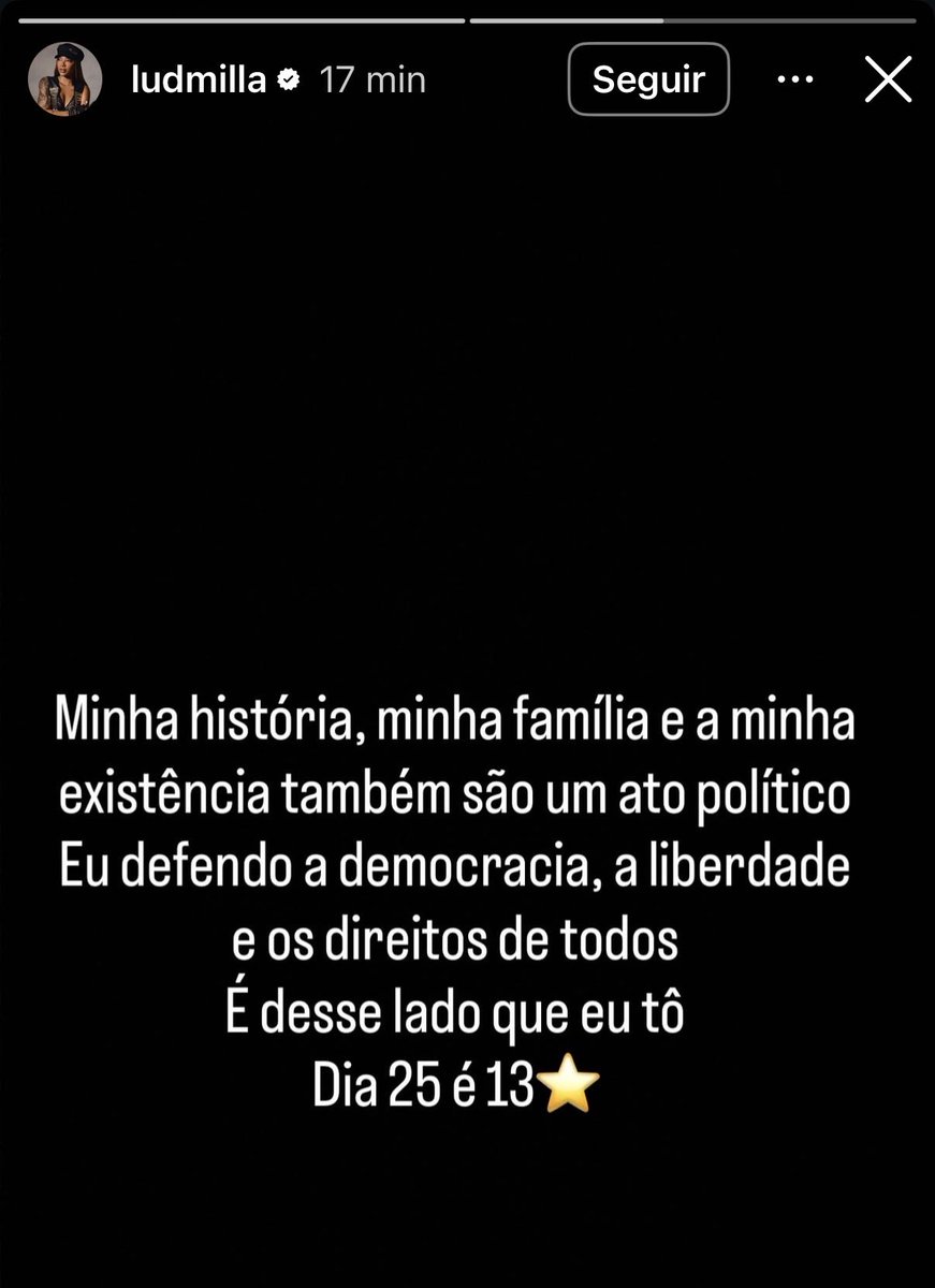 anittagolden's tweet photo. 🚨 Ludmilla também declarou voto no Lula no segundo turno das eleições para os seus 30 milhões de seguidores.

Cada posicionamento é importante, obrigado @Ludmilla https://t.co/FNV4WDAGwN