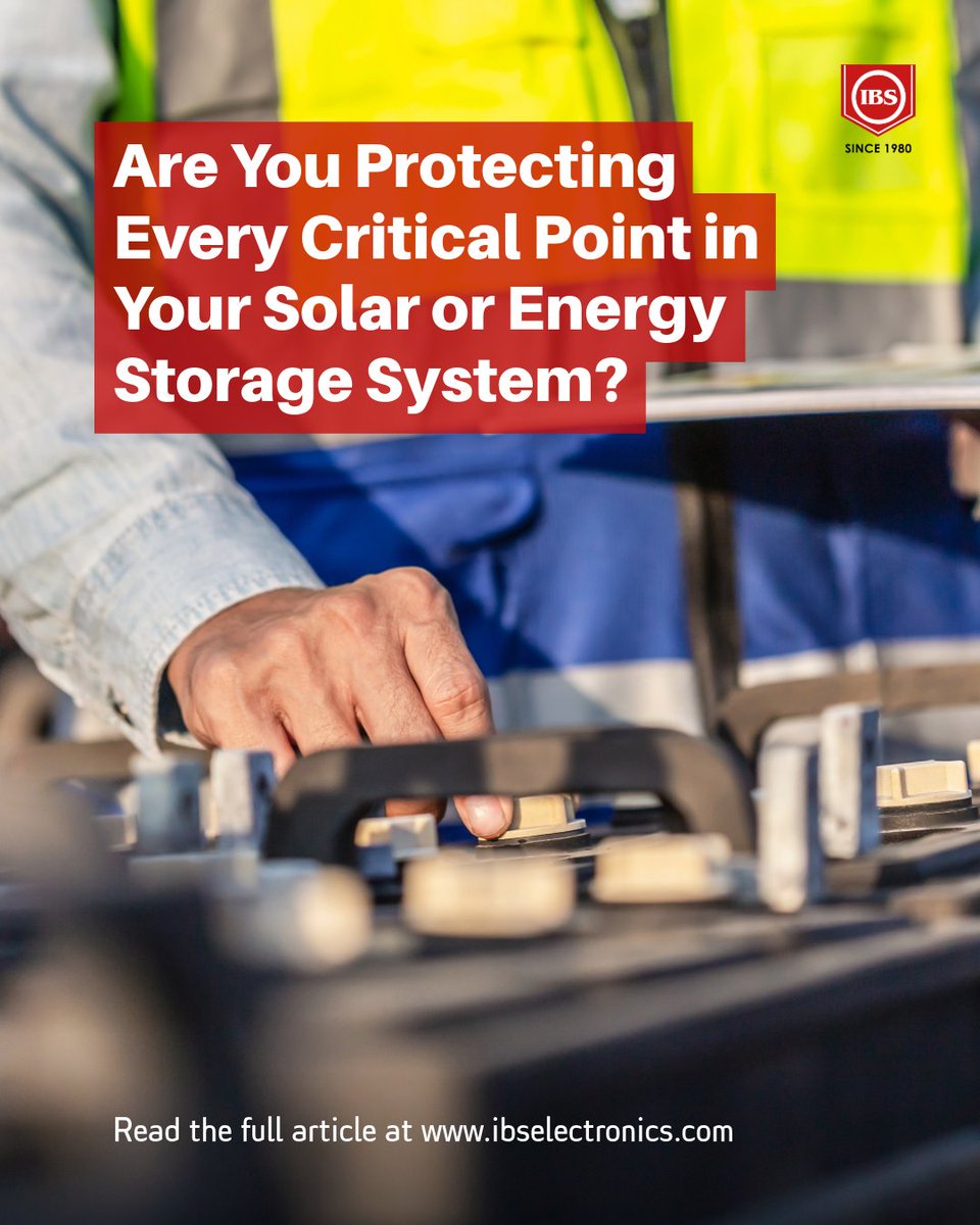 ibselectronics's tweet photo. Solar &amp; BESS projects require multiple layers of protection.

PV Disconnects
Semiconductor Fuses
Circuit Breakers
Surge Arresters
Transformer Protection

Read full article linked in the comments.
#Eaton #SolarPV #EnergyStorage #PowerDistribution https://t.co/JCyPFNxVZ5