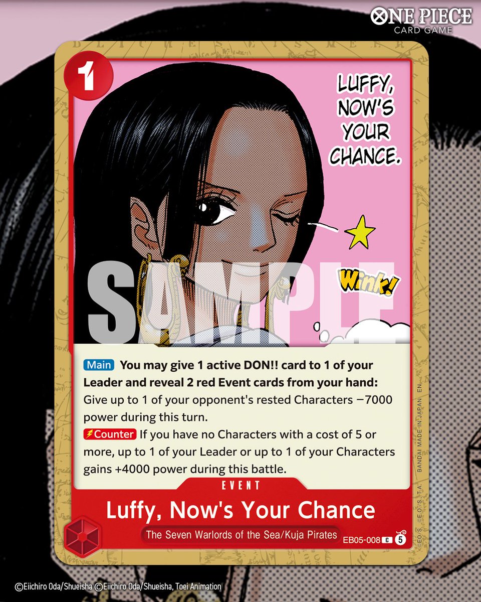 ONEPIECE_tcg_EN's tweet photo. -ONE PIECE Heroines Edition vol.2- [EB-05]

"Luffy, Now's Your Chance" 😉

Releases October 2026!

#ONEPIECE
#onepiececardgame https://t.co/gplvtJn72x