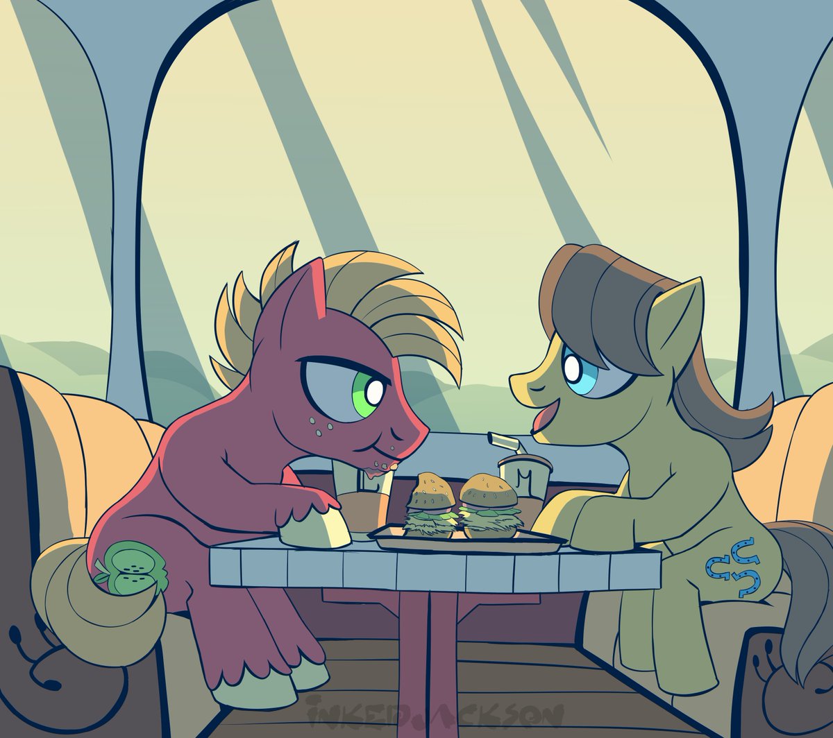 JAcevedo83252's tweet photo. 🍎 Friendly Lunch Time 🍎
Inspired by @YellowArtPone (CaraMac)
#mlpfim #mlptwt #BigMacintosh #Caramel https://t.co/2NCoFJ4sRM