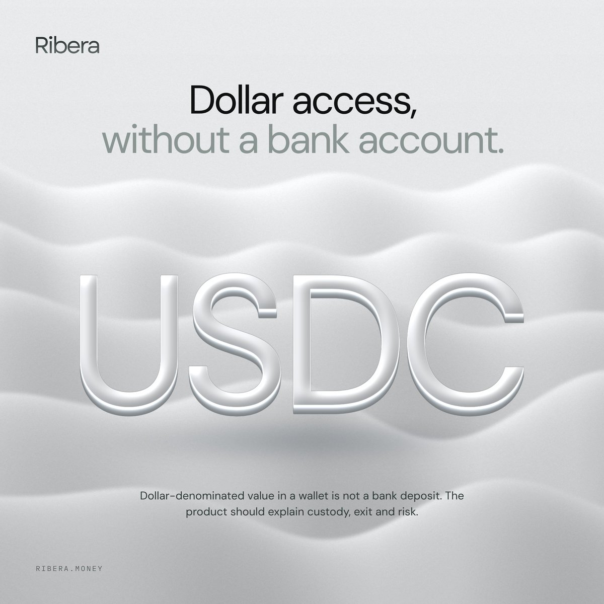 ribera_money's tweet photo. Millions of people want access to dollars without opening a bank account. Stablecoin wallets give them that.

Here's what the best products get right: the balance on screen is the easy part.

The product is everything around it: 
→ who holds the assets 
→ how the user gets back to local currency 
→ what happens if something fails 
→ how that risk is explained in plain words

A stablecoin balance is not a bank deposit, and users deserve to know the difference.

Building a dollar wallet? 

Ribera reviews the full journey, from deposit to withdrawal.

info@ribera.money