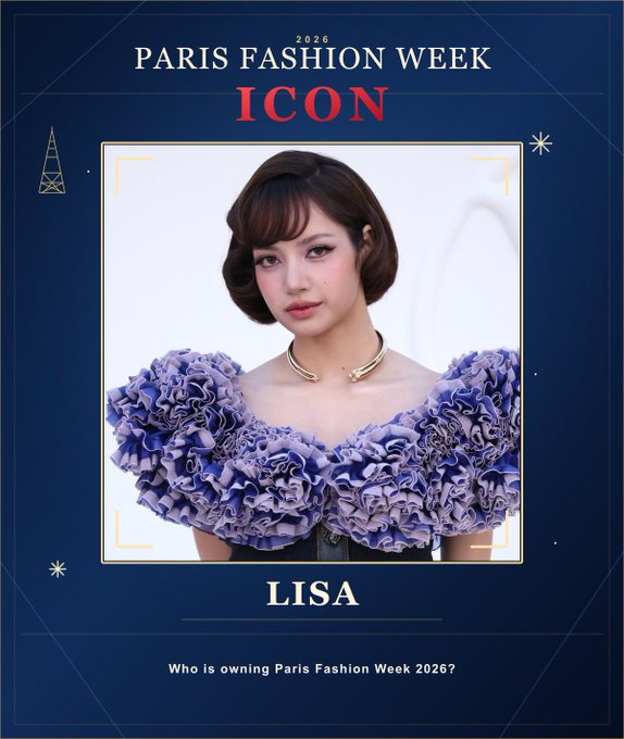 Lilisa_updates's tweet photo. #LISA has been nominated for PARIS FASHION WEEK ICON 2026!

Who is the ultimate icon of Paris Fashion Week? 🖤

🗓 Voting period: Oct 3–7, 2026 (KST)
🏆 1st Place Reward: Seoul Subway Pillar AD for 7 days

🔗 Vote here:
https://t.co/kQCO78Awcw https://t.co/NxyHF5dHG7
