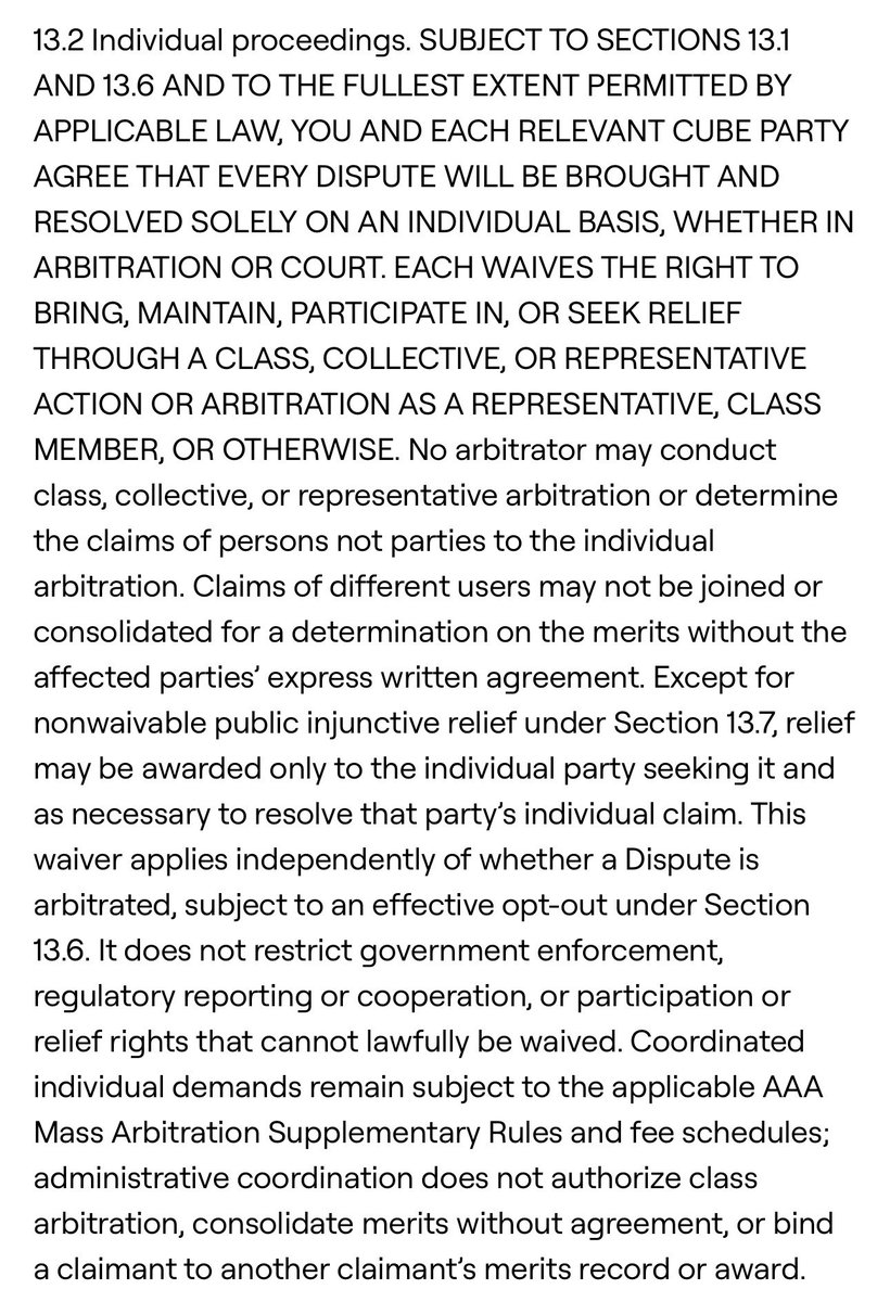 IamShugyo's tweet photo. This is wild. 

Abstract is forcing users who want to migrate funds to agree to terms of service that prevent them from being part of a class action lawsuit.

Users have the option to email within 30 days of acceptance but they have 100% buried this hoping people don’t notice https://t.co/XfCxx2n0s1