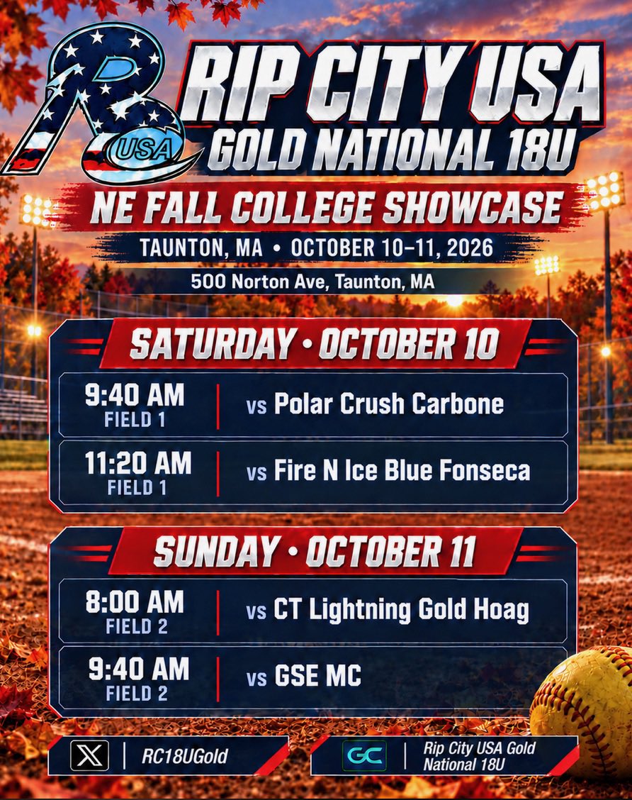 LexeyBoucher29's tweet photo. NE Fall Showcase Schedule for this weekend in Taunton! Can’t wait to get out there and compete again with this team! We hope to see you there!🥎🔥 https://t.co/AGO75VEWQk