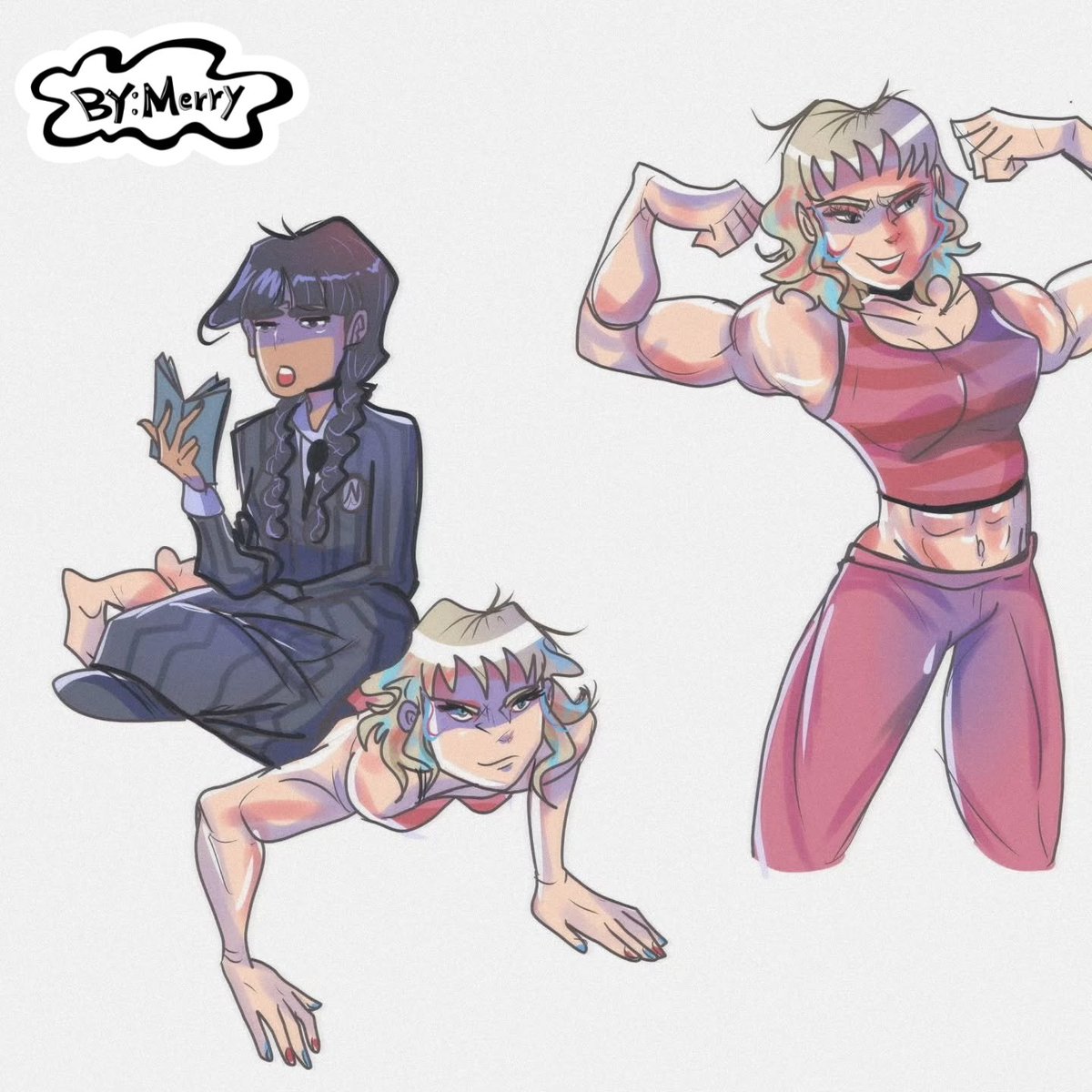 bymerrymx's tweet photo. Wednesday: agusto 😐👍

Enid: HDSPM ESTOY MAMADISIMA 💪

#wenclairespañol #wenclaircomic #wenclaircanon #shipp #wednesdayserie #enidsinclair #wenclair #wenclairfanart #Fanart https://t.co/SmQYQ31wHM