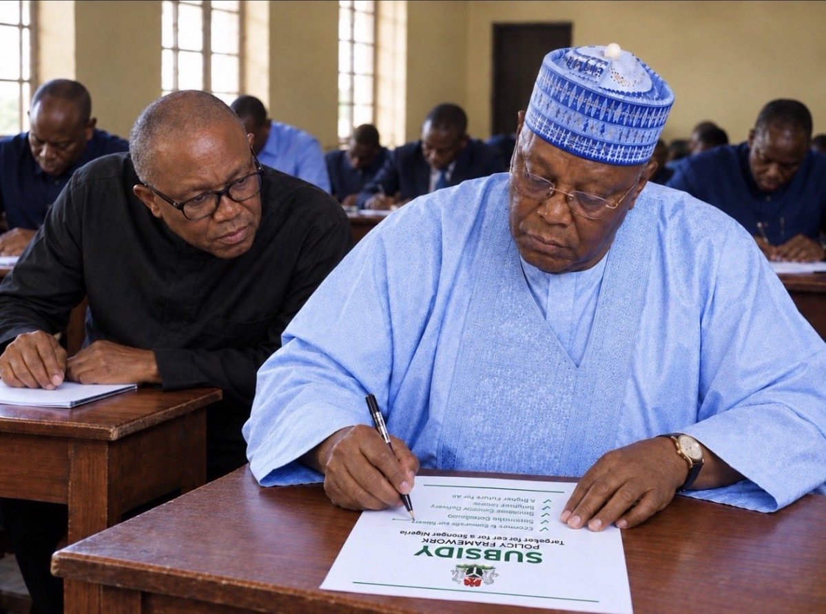 Maduabu44's tweet photo. It’s now official that Obidients and their BOSS are the truly structure of criminality.

Nigerians cannot be deceived anymore because these individuals are Bunch of unapologetic desperate criminals.

Stealing Atiku’s FUEL SUBSIDY policy shows they have zero integrity and character.