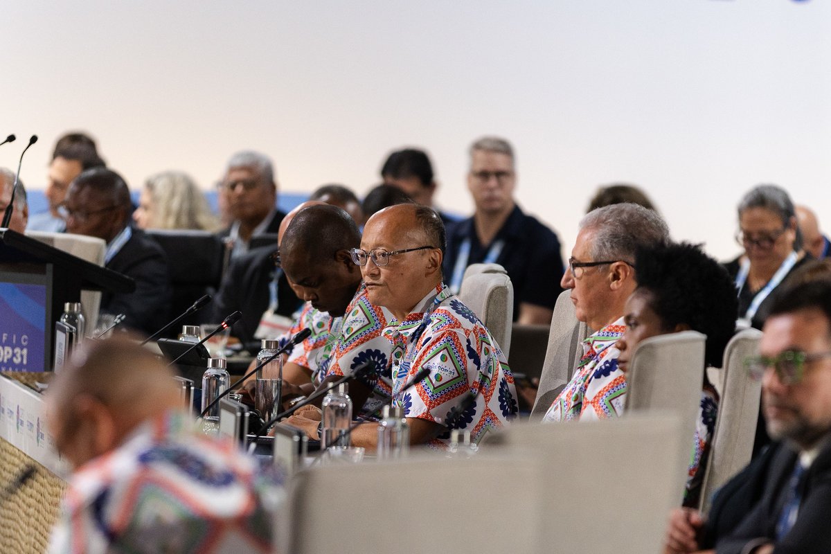 ADBPresident's tweet photo. I was pleased to join the Pre-COP31 Leaders' Program in Fiji to help shape the global climate agenda in advance of #COP31 in Antalya. The message from the front lines is urgent: the seas are rising faster than finance can get out the door.

With adaptation finance meeting only 26% of projected annual needs in the Pacific, this gap is our call to action. ADB delivered a record $13.5 billion in climate finance last year, but speed and execution matter, too.

Through our upcoming Pacific Approach, we are tailoring operations to island realities to turn adaptation plans into concrete investments. It is time to mobilize resources, build infrastructure that lasts, and deliver results.