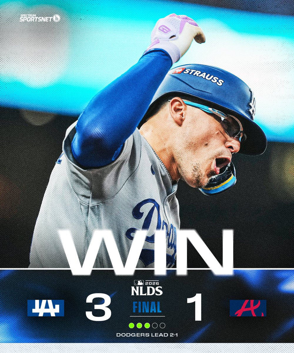 SportsNetLA's tweet photo. #Dodgers take a 2-1 series lead! 😤

#NLDS | #Postseason https://t.co/h48YmgTdyT