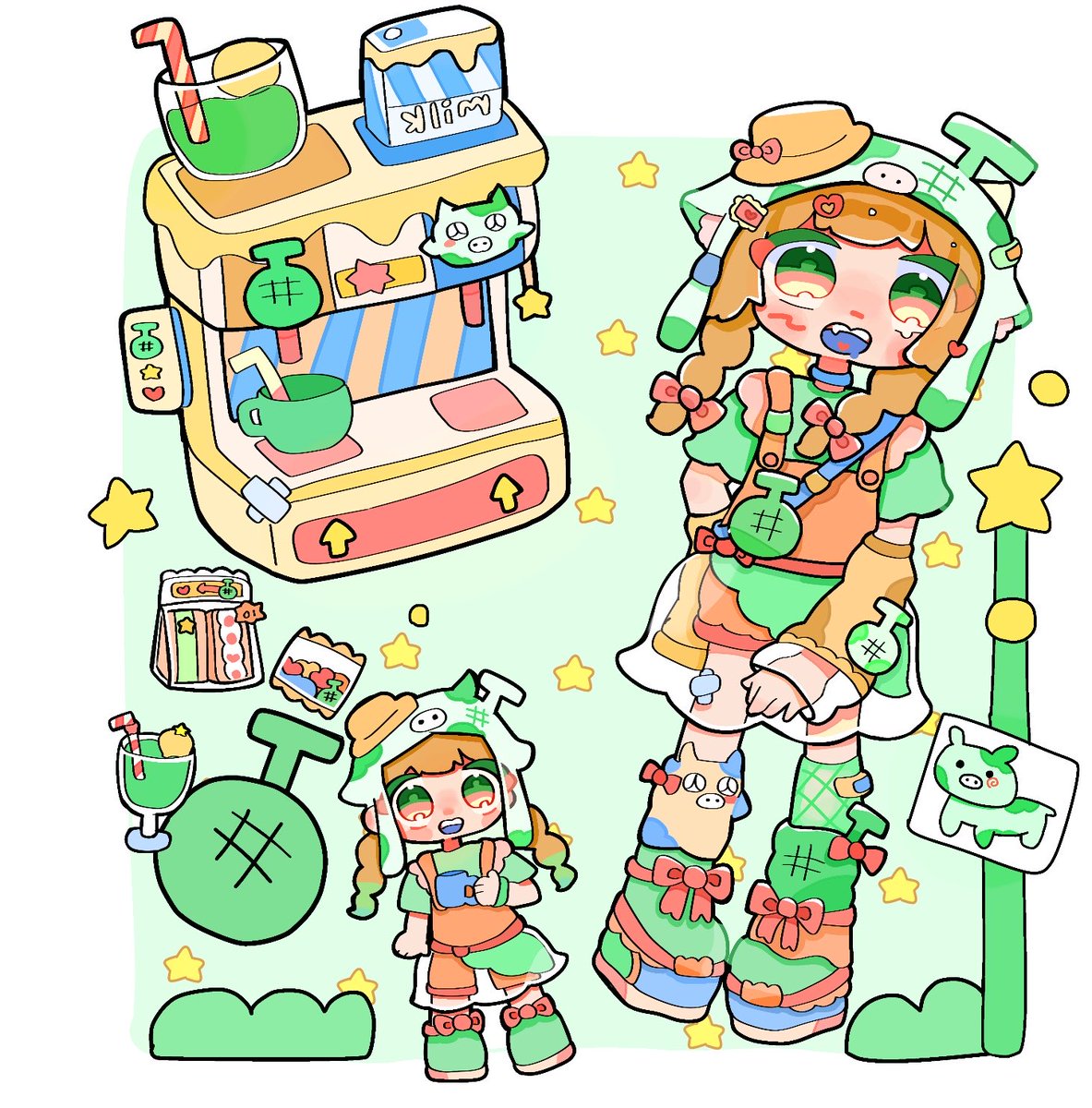 Nanary772's tweet photo. 久しぶりの投稿です‼︎🙏

🐮🍈❕
🌟#イラスト　#オリキャラ https://t.co/TSviYBbYMc