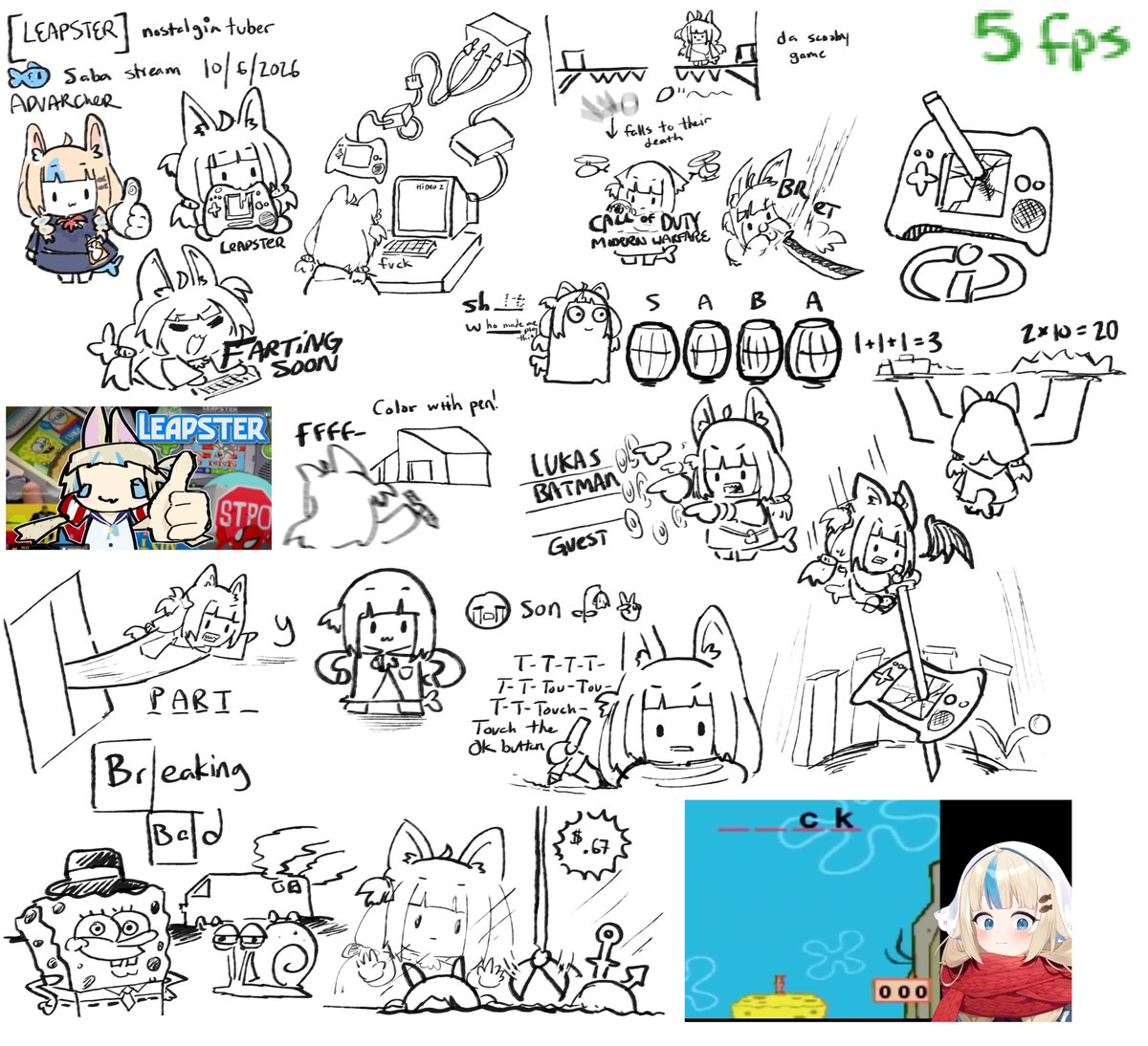 Anonamos_701's tweet photo. Saba stream doodles canvas for the Leapster games tonight! 🐟💙

#sabart https://t.co/BRuibjsf5C