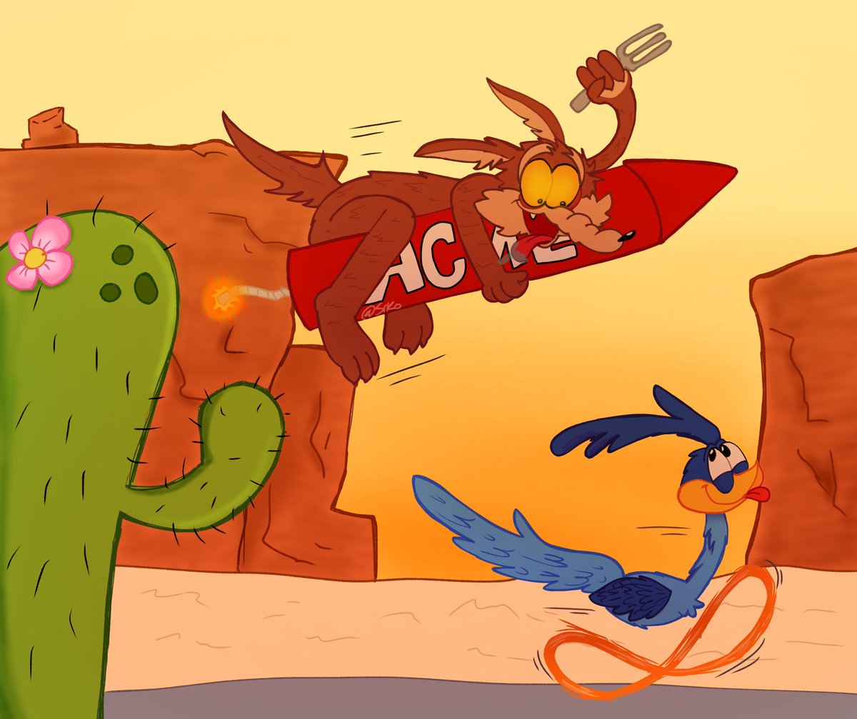 epikRainbowx's tweet photo. These fellas are taking over me omg I love them so much #wilerunner #roadrunner #coyote #roadrage https://t.co/gx85O9XvJx