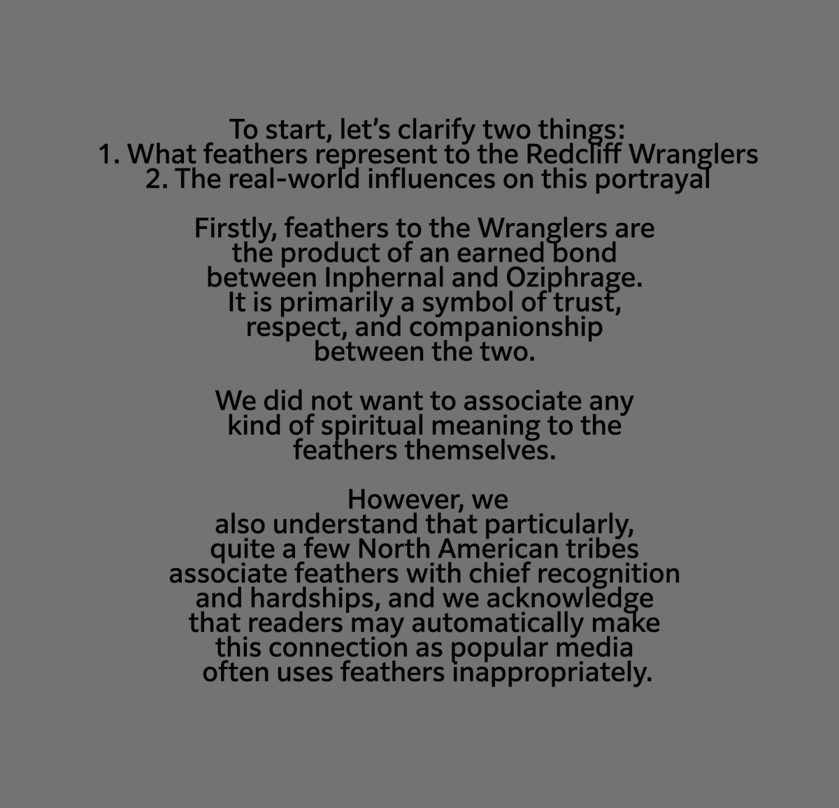 capsajcin's tweet photo. (🧵1/2) Regarding concerns on the Redcliff Wranglers' use of feathers / breakdown of their portrayal, from a Consultant https://t.co/2Jyzjbw43u
