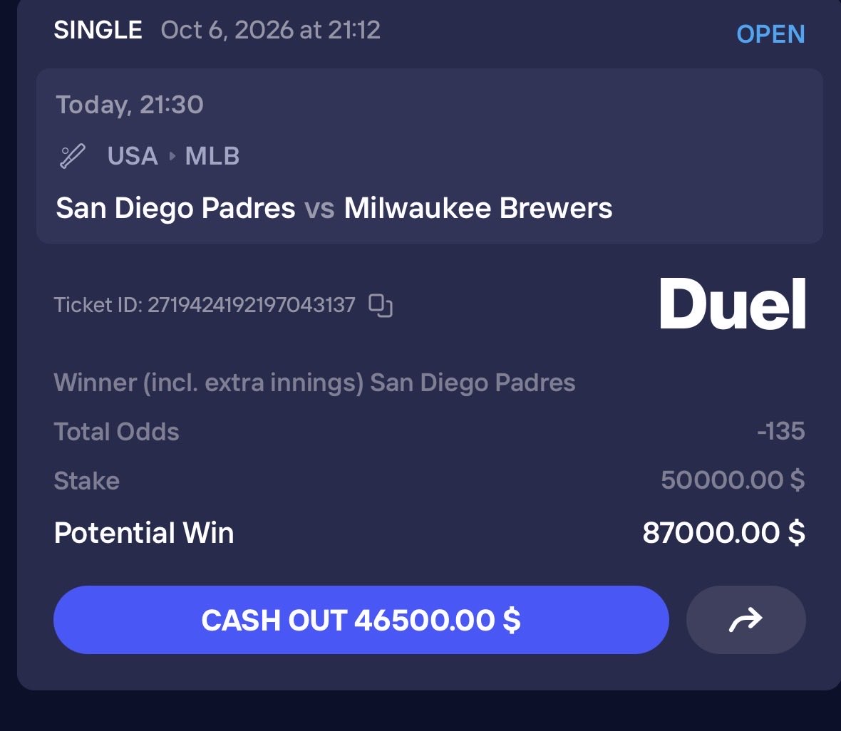 drewber33's tweet photo. Padres 50k https://t.co/7Tj8WkKrvw
