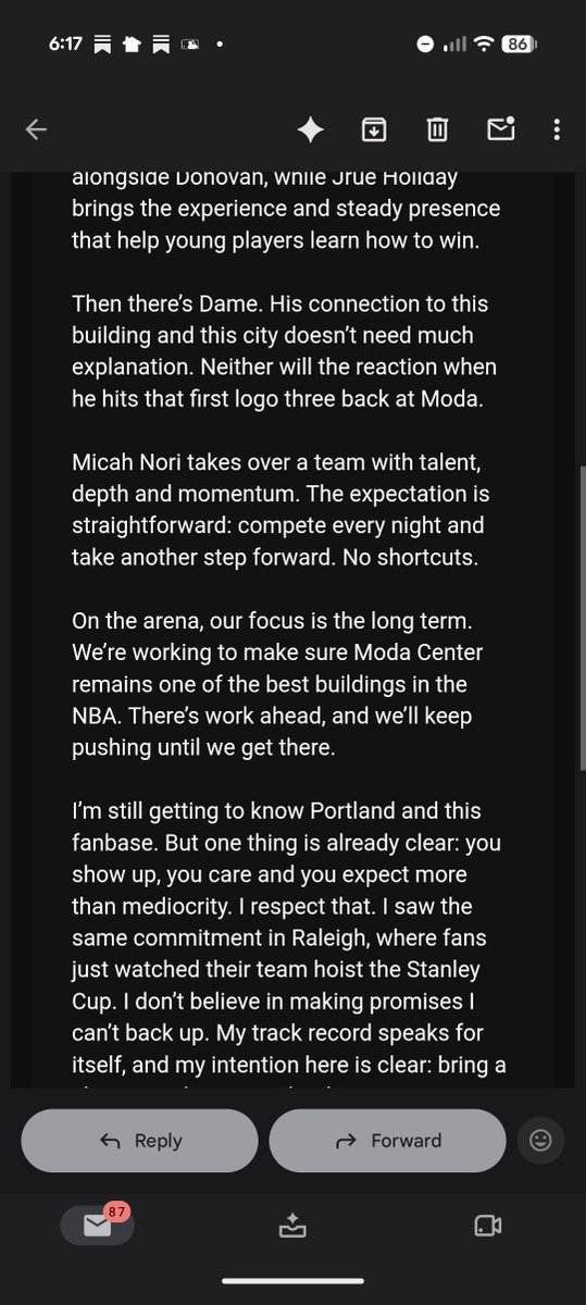 skywaker9's tweet photo. Dundon sent an email to season ticket holders. Indicates he wants a deal. #ripcity https://t.co/LsJiDvoYIb