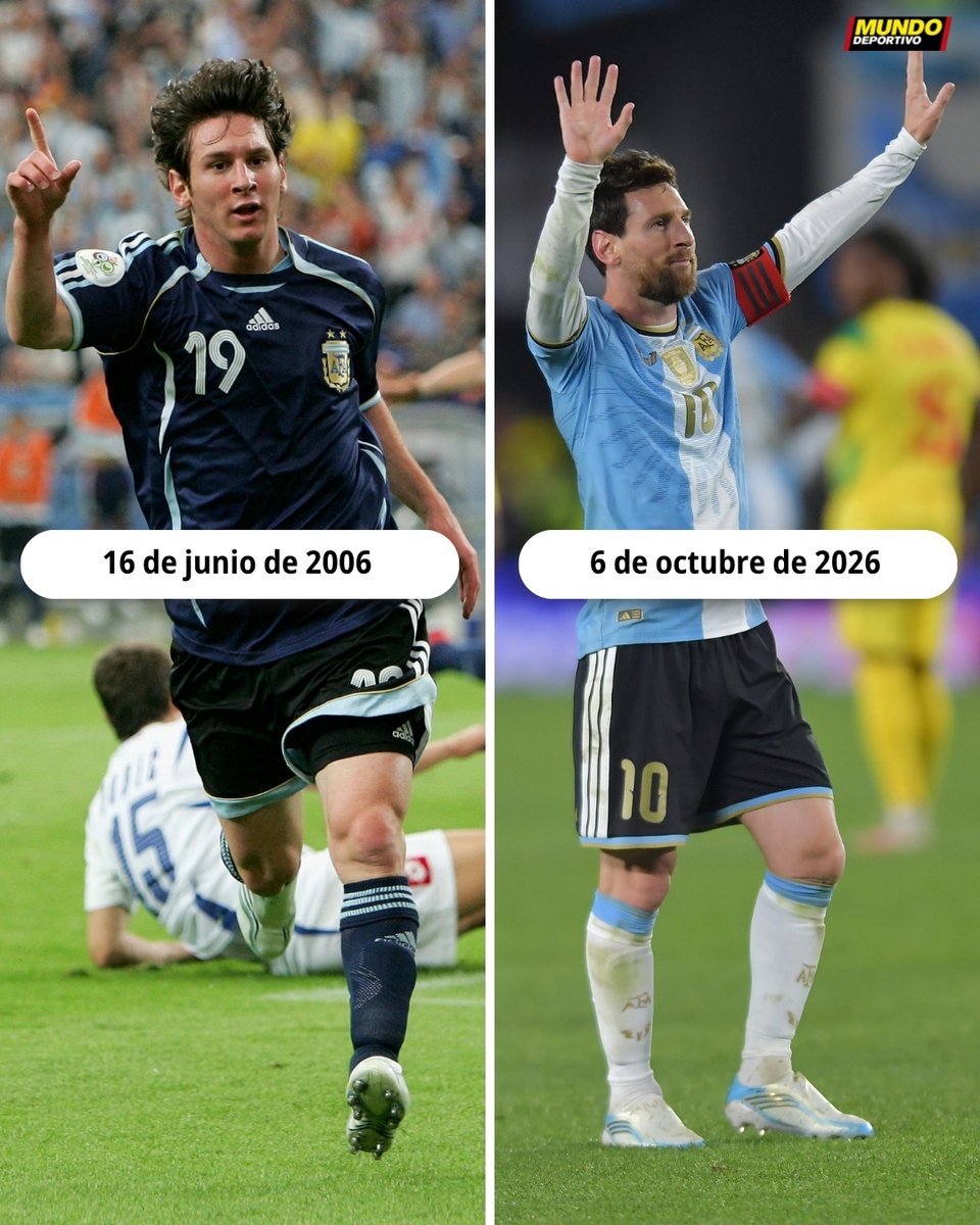 mundodeportivo's tweet photo. 🔙 El primer gol oficial de Messi con Argentina
💔 Y el último 

🇦🇷 Más de 20 años después https://t.co/GWcl7PeMjF