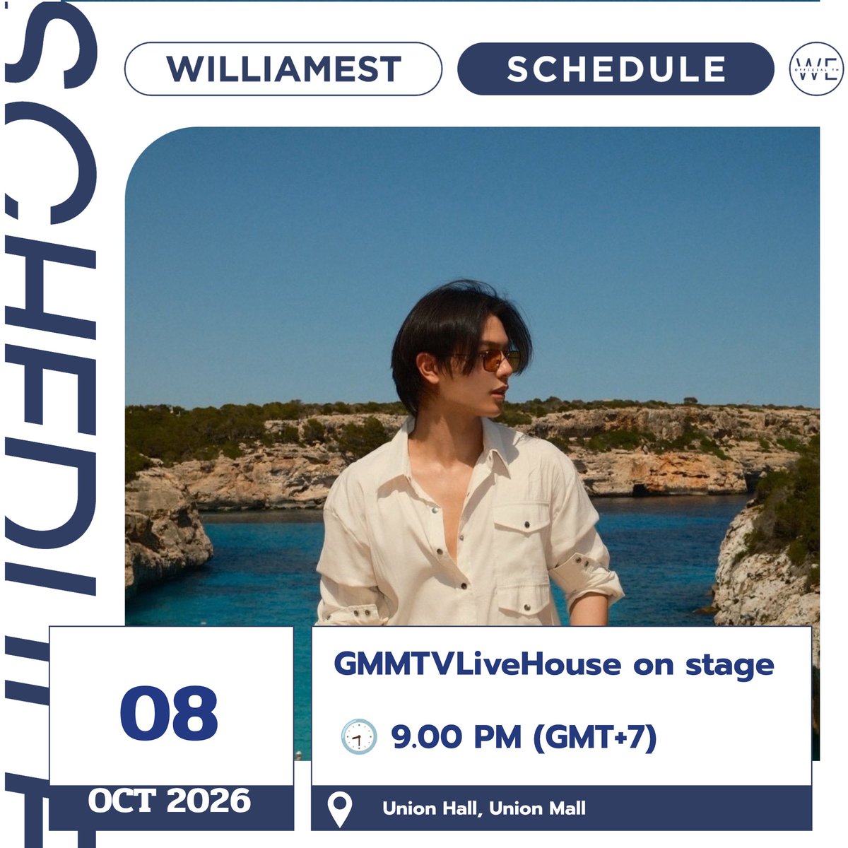 WEofficialTH's tweet photo. #WilliamEstSchedule 

🗓️ : 08 OCT 2026
🎉 : THE RIGHT SOLUTION FOR YOU REN CLINIC 
🕣 : 5.00 PM (GMT+7)
📌: CENTRAL WORLD  
———————————————————

🗓️ : 08 OCT 2026
🎉 : 10.10 LABX SKIN X EST SPECIAL LIVE 
🕣 :  7.00 PM (GMT+7)
🎥 :  TikTok (LABX SKIN )

———————————————————

🗓️ : 08 OCT 2026
🎉 : GMMTVLiveHouse on stage
🕣 :  9.00 PM (GMT+7)
📌: งาน GMMTV FANIVAL 2026 HAPPY FAMILY   : Union Hall, Union Mall 
🎥 :  YouTube / TikTok (GMMTV)

@Williamjkp1 @EstRvp @wesley_gmmtv 
#wiliamjkp  #est_rvp #WESLEY 
#WEofficialTH