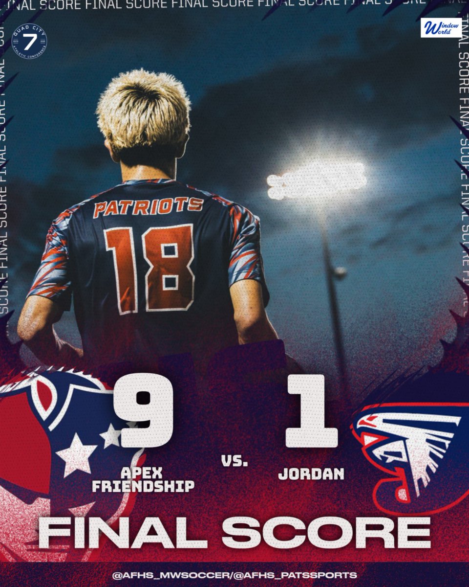 AFHS_PatsSports's tweet photo. Varsity @AFHS_MWSoccer Final: It's a landslide for your Patriots, ending the game with a score of 9-1! What a win! 🎆💪 #RepAFHS #PatFam @afhs_smm @AFHS_PAC @AFHS_PatPit https://t.co/bIlFy5cmP9