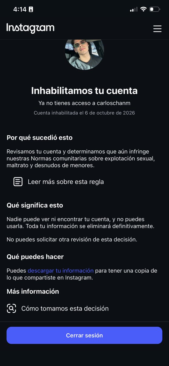 CarlosChanM's tweet photo. @instagram @amandarachlee Arreglen las cuentas suspendidas sin motivos, hay quienes nuestros trabajo dependen de ellas. Y ya vi que no soy a quien se le suspendió por supuestos motivos de infligir las normas, solucionen!!! https://t.co/wPaMl1t4xn