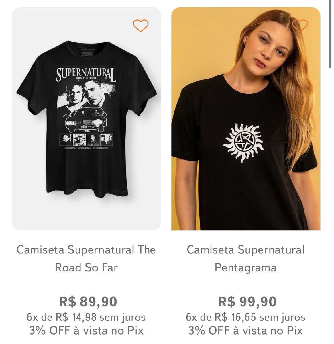 jarpadbrasil's tweet photo. OLHEM QUE TUDO!! 

A loja Piticas lançou uma coleção de SPN com camisetas lindas da série, estamos apaixonados! 😻
Esses são apenas alguns dos modelos, tem muito mais no site.  

Link para compra no post abaixo. https://t.co/CGx6hWkV50