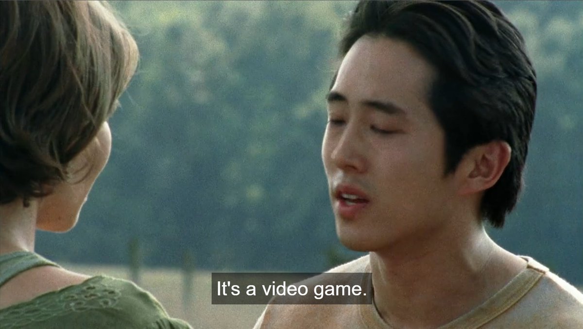 bornposting's tweet photo. This is so fucking sad, actually. The apocalypse hit so Glenn never got to play Portal 2 https://t.co/lzipBXRLE7