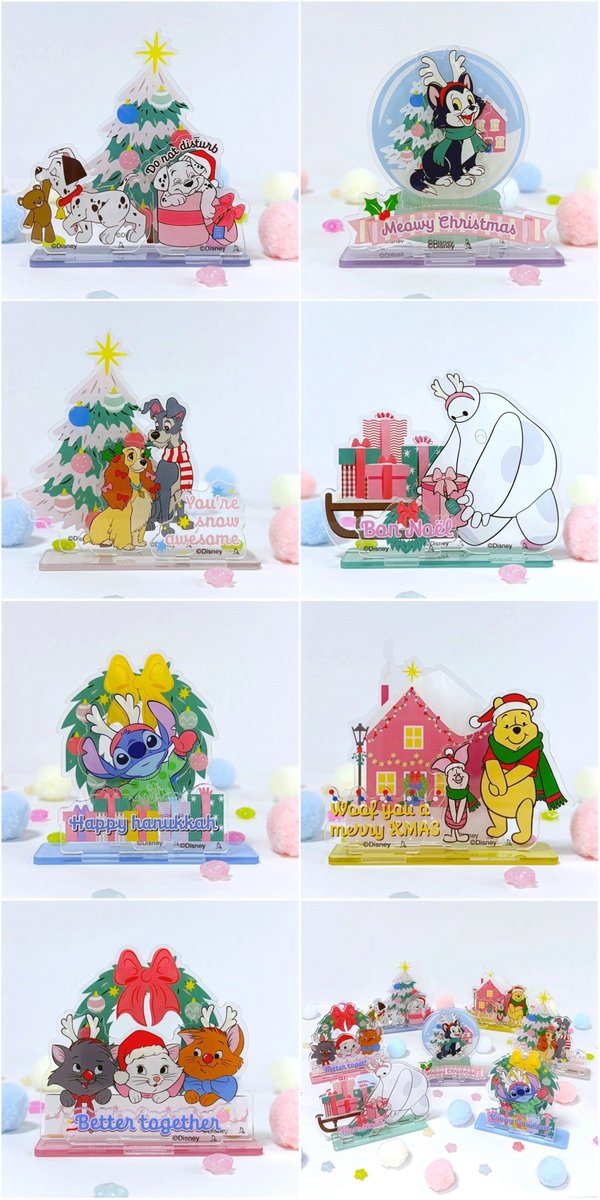 KswHiro's tweet photo. もうダイソーにクリスマスコーナーが出来てたから見てたらディズニーのアクリルスタンドがあった😆全7種で7袋あったから全部げっとしたら全種出てくれたよ👍ペールカラーがいいねみんな可愛い😊♪ #ダイソー #アクリルスタンド #クリスマス https://t.co/tDdAvPm9oU