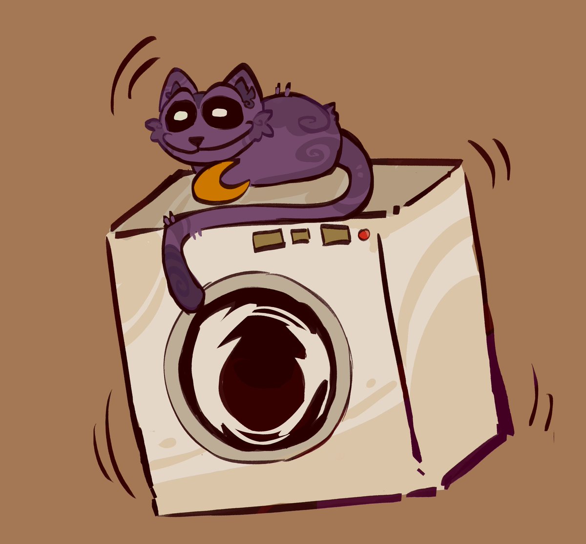 Spicyyoni's tweet photo. catnap on top of a shaky washing machine https://t.co/JZXLk9Ytip