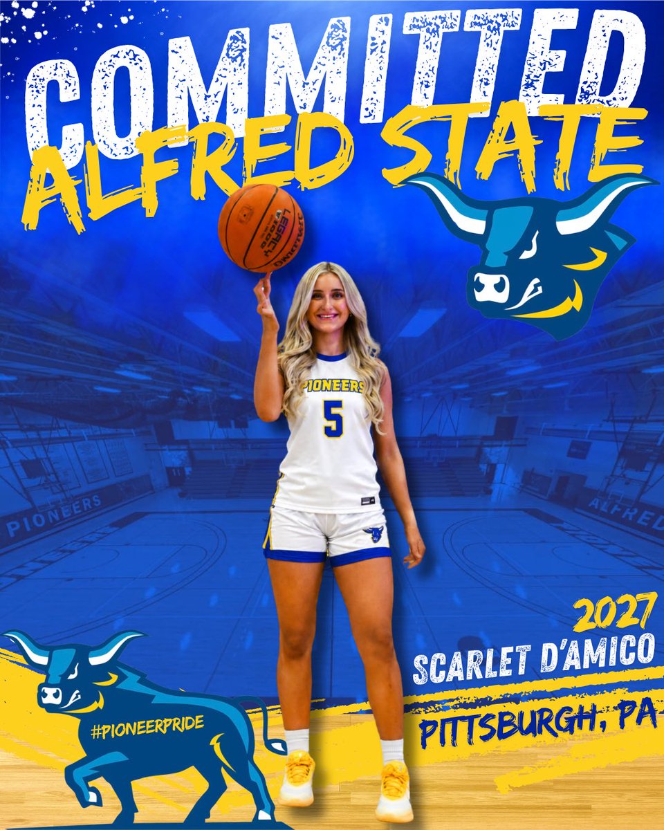 ScarletDAmico's tweet photo. IT’S OFFICIAL. I’M A PIONEER!💙🤘💛
After a lot of hard work and prayer, I’m beyond excited to announce that I have committed to Alfred State College! https://t.co/jC0QooyPRQ