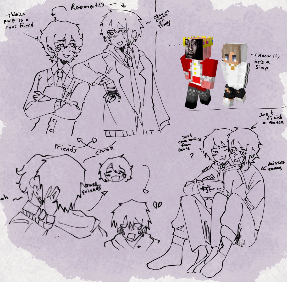 c3ri_drawz's tweet photo. AU-TOBER DAY 6: ROOMMATES
Welp friend-zone AU  
Tommy see purpled as a friend 
Purpled sees Tommy more than friends 😚
#cpurpled #ctommy #cgoldenduo https://t.co/ubWDBz73Oh