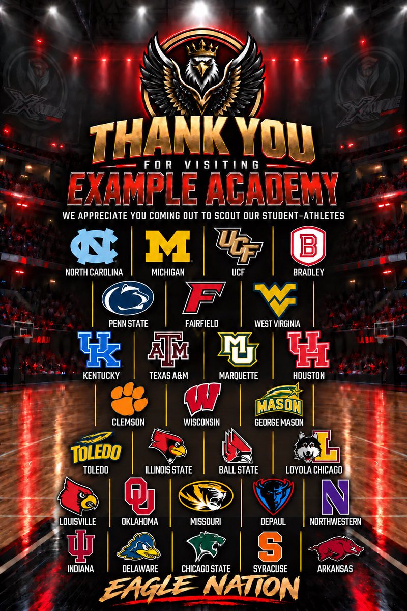example_academy's tweet photo. Thank you to Syracuse and the University of Arkansas for stopping by to watch our girls today! 🦅 #AcademyBusiness https://t.co/QUAiphBUXS